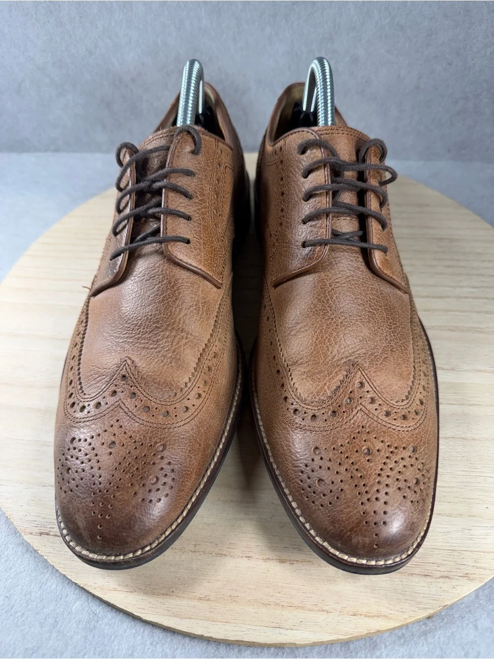 Men's Brown Leather Wingtip Oxford Dress Shoes